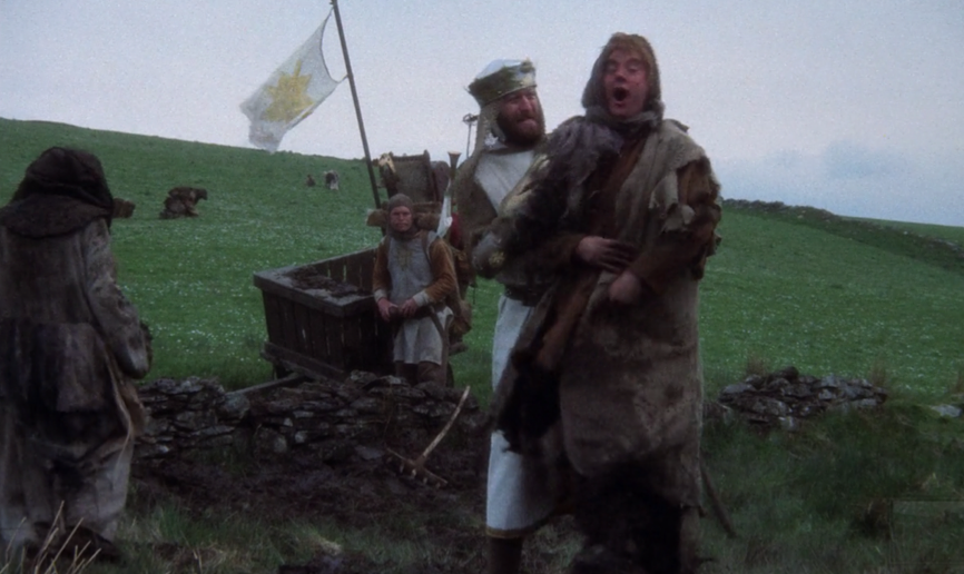 Movie still from Monty Python and the Holy Grail.