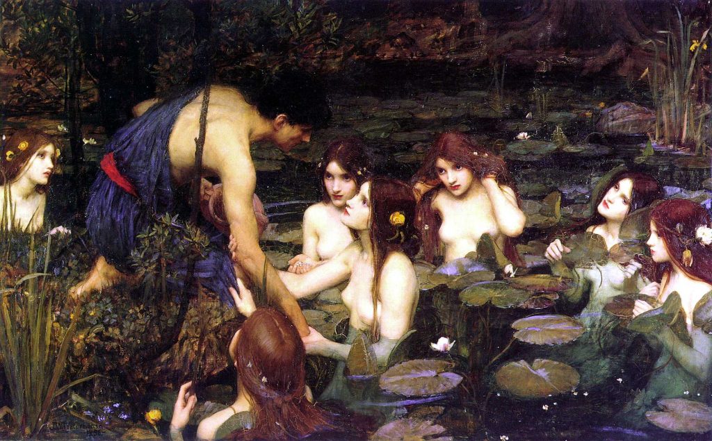 Painting of John William Waterhouse Hylas and the Nymphs, oil on canvas (1896)