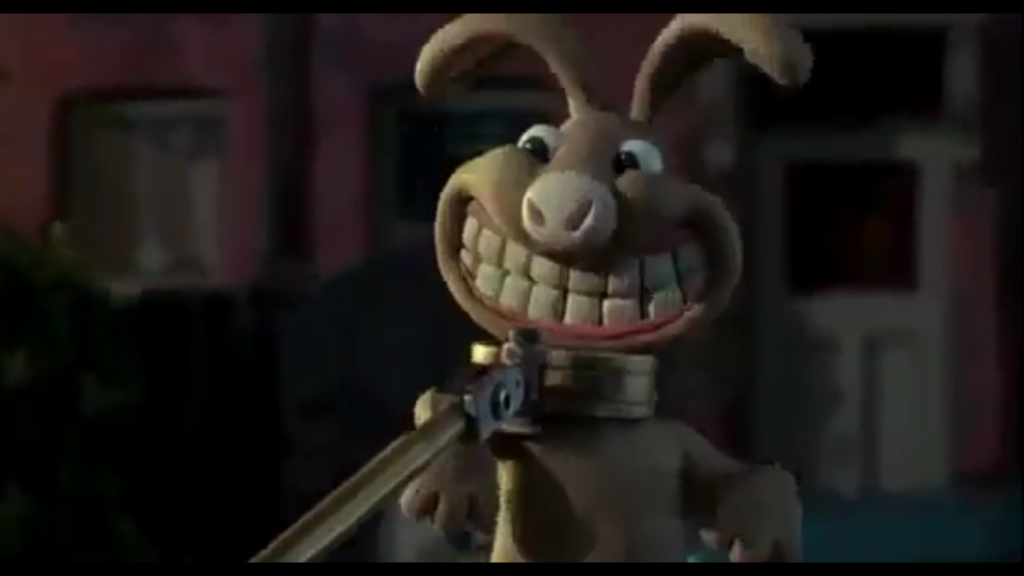 Movie still from Wallace and Gromit in The Curse of the Were-rabbit.